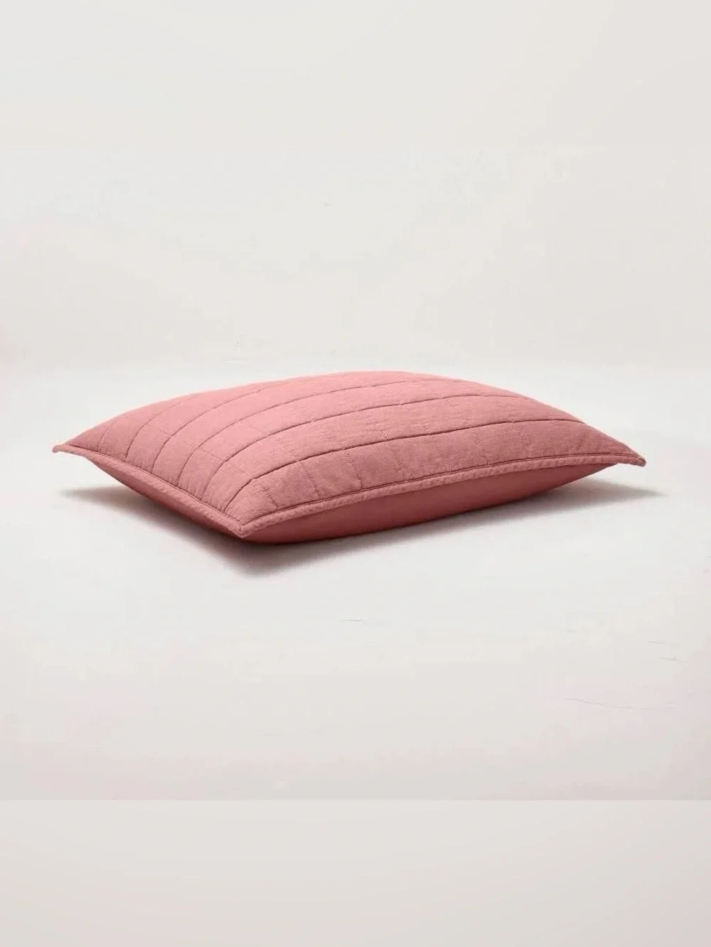 Standard Heavyweight Linen Blend Quilt Pillow Sham  - Rose - Casaluna - new
